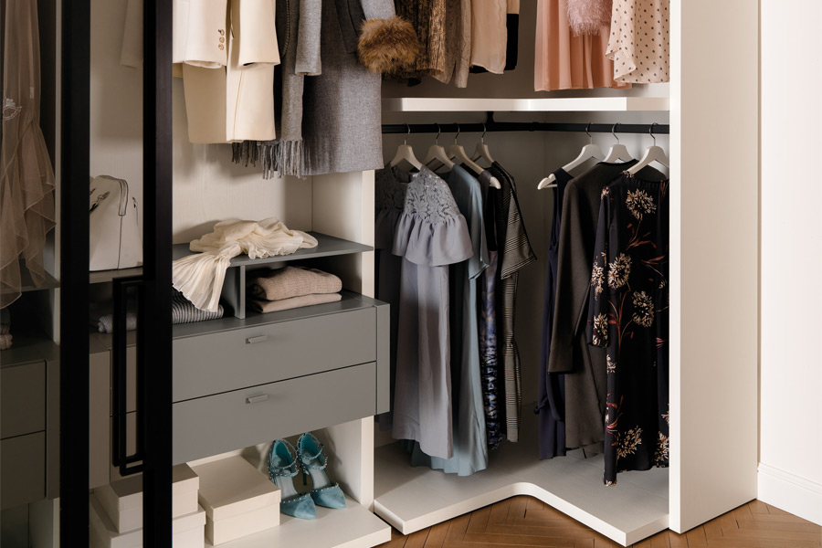 Organizzazione interna cabina armadio Moretti Compact