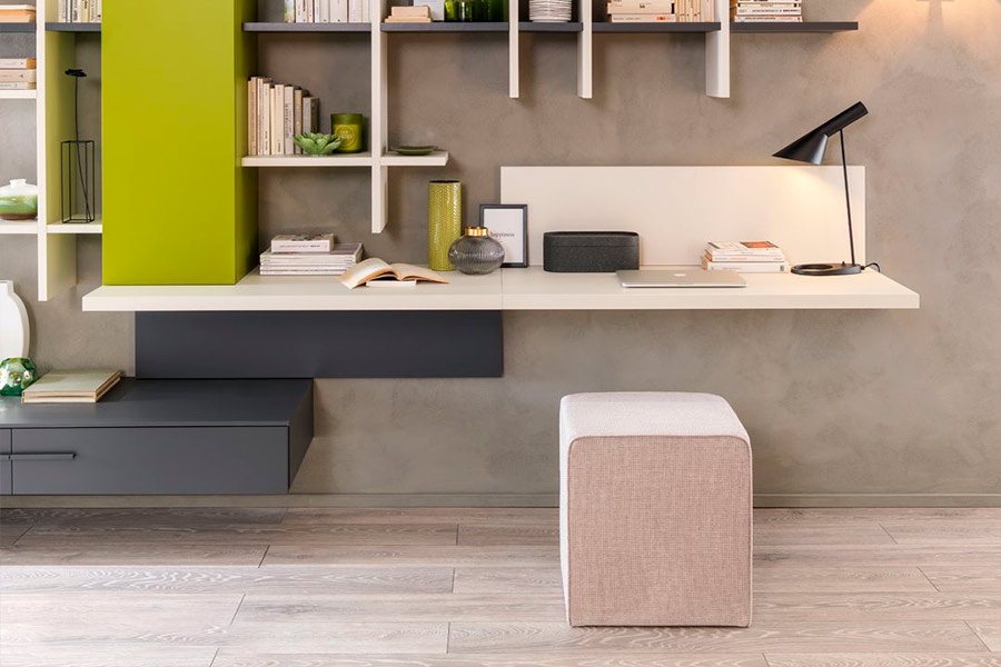 Angolo studio in soggiorno: soluzioni Moretti Compact
