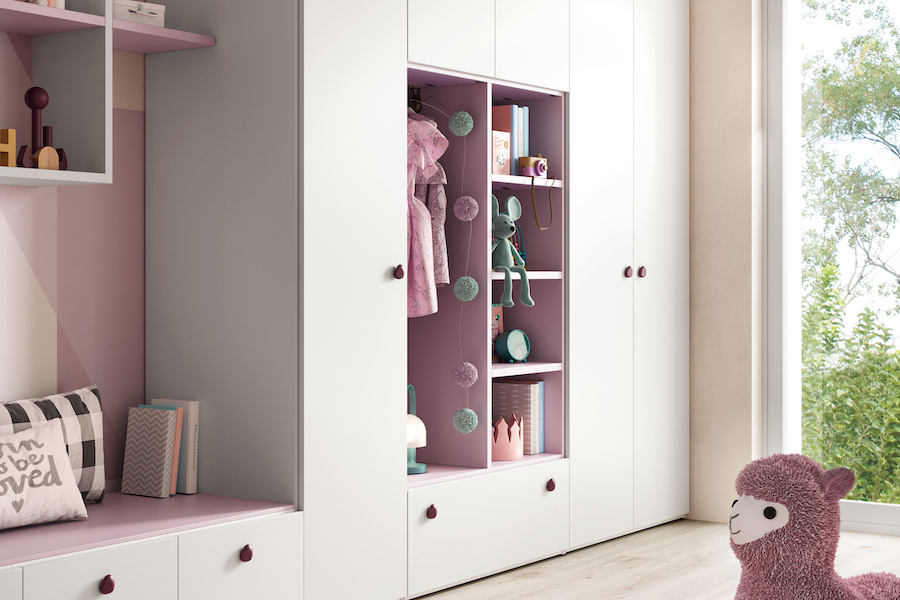 Armadi a battente per camerette piccole Moretti Compact